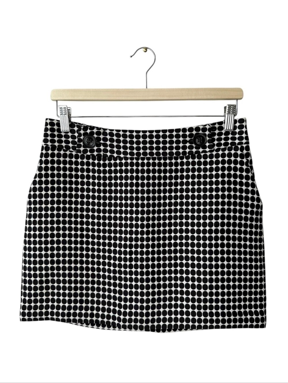 Vintage Jacob Retro 60s Y2k Mod Black & White Polka Dot Mini Skirt